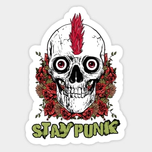 Stay Punk Skull Sticker